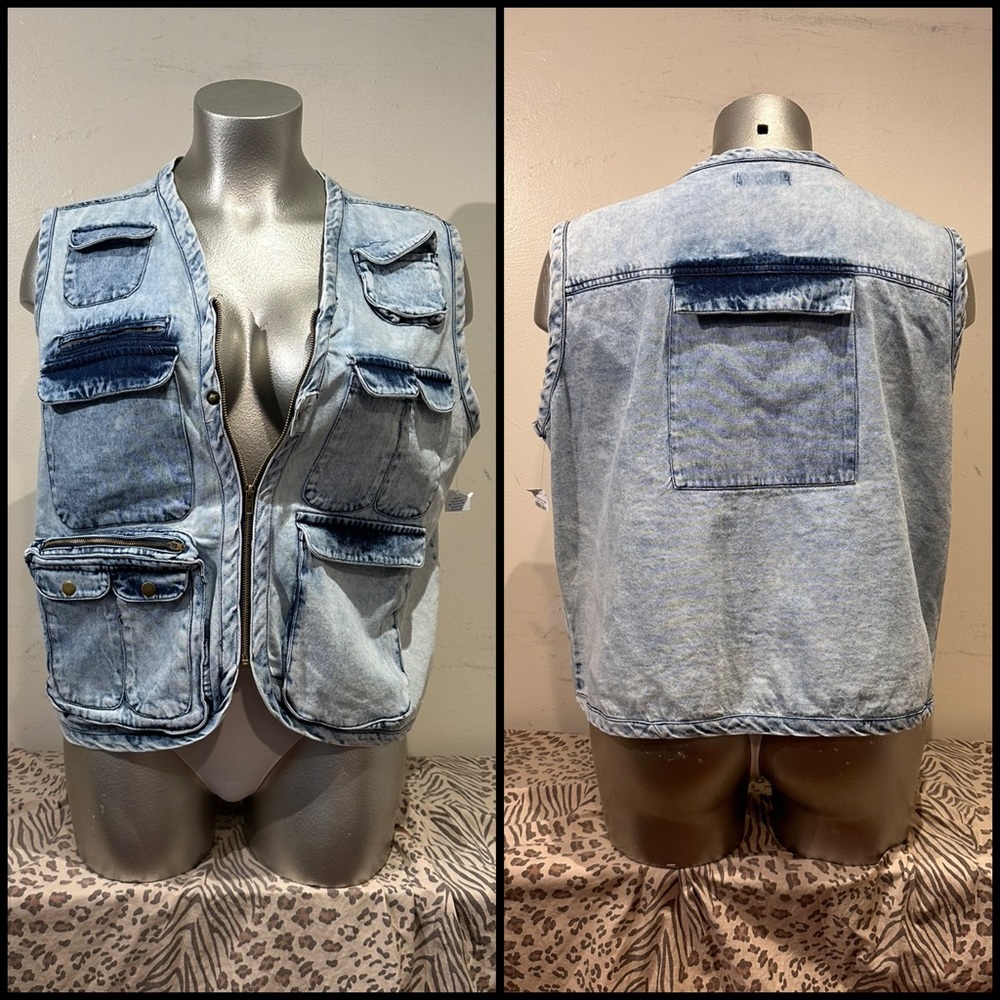 3XL Plus Denim Vest